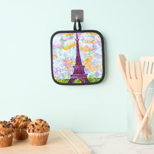 Eiffel Tower Pointillism Spring Landscape Pannenlap (Insitu(Ophanging))