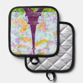 Eiffel Tower Pointillism Spring Landscape Pannenlap (Voorkant / Achterkant)