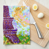 Eiffel Tower Pointillism Spring Landscape Theedoek (Quarter Fold)