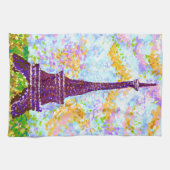 Eiffel Tower Pointillism Spring Landscape Theedoek (Horizontaal)