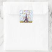 Eiffel Tower Pointillism Square Sticker (Tas)