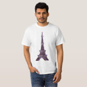 Eiffel Tower Pointillisme white shirt (Voorkant volledig)