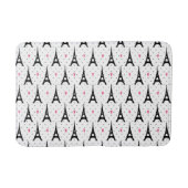 Eiffel Tower Polka Dots & Hearts Pattern Badmat (Voorkant)
