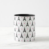 Eiffel Tower Polka Dots & Hearts Pattern Mok (Midden)