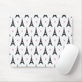 Eiffel Tower Polka Dots & Hearts Pattern Muismat (Met muis)
