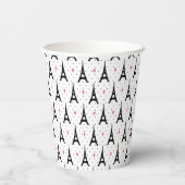 Eiffel Tower Polka Dots & Hearts Pattern Papieren Bekers (Achterkant)
