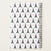 Eiffel Tower Polka Dots & Hearts Pattern Planner (Achterkant)