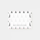 Eiffel Tower Polka Dots & Hearts Pattern Post-it® Notes (Voorkant)
