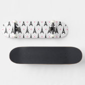 Eiffel Tower Polka Dots & Hearts Pattern Skateboard (Horizontaal)