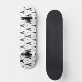 Eiffel Tower Polka Dots & Hearts Pattern Skateboard (Voorkant)