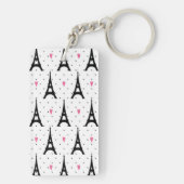 Eiffel Tower Polka Dots & Hearts Pattern Sleutelhanger (achterkant)