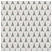 Eiffel Tower Polka Dots & Hearts Pattern Stof (Swatch)