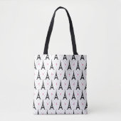 Eiffel Tower Polka Dots & Hearts Pattern Tote Bag (Voorkant)