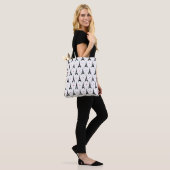 Eiffel Tower Polka Dots & Hearts Pattern Tote Bag (Op model)