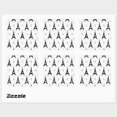 Eiffel Tower Polka Dots & Hearts Pattern Vierkante Sticker (Vel)