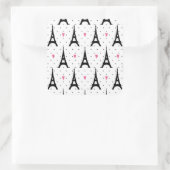 Eiffel Tower Polka Dots & Hearts Pattern Vierkante Sticker (Tas)