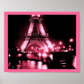 Eiffel Tower, Pont de Lena [Print] - dubbelroze, Poster (Voorkant)