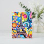 Eiffel Tower Pop Art Post Card Briefkaart (Staand voorkant)