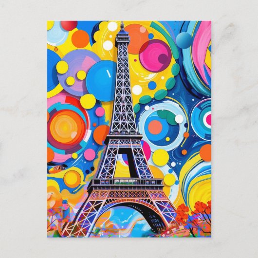 Eiffel Tower Pop Art Post Card Briefkaart (Voorkant)