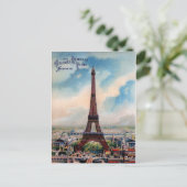 Eiffel Tower Post Card Parijs Briefkaart (Staand voorkant)