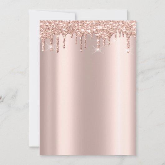 Eiffel Tower Present Balloons Rose Gold Drips Kaart (Achterkant)