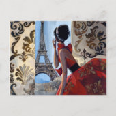 Eiffel Tower, Red Dress, Laten we gaan Briefkaart (Voorkant)