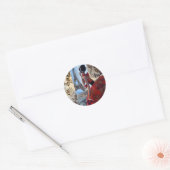 Eiffel Tower, Red Dress, Laten we gaan Ronde Sticker (Envelop)