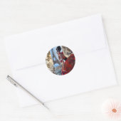 Eiffel Tower, Red Dress, Laten we gaan Ronde Sticker (Envelop)
