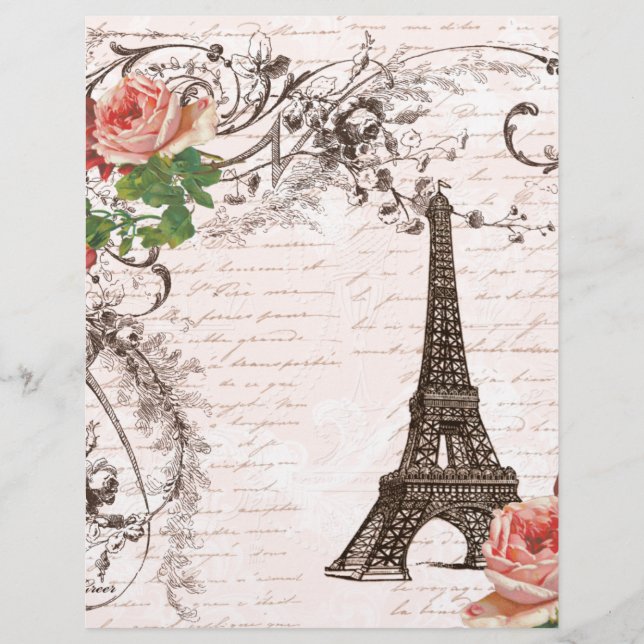 Eiffel Tower Red & Roze Rose (Voorkant)