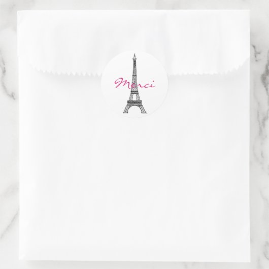 Eiffel Tower Round Sticker (Tas)