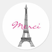 Eiffel Tower Round Sticker (Voorkant)