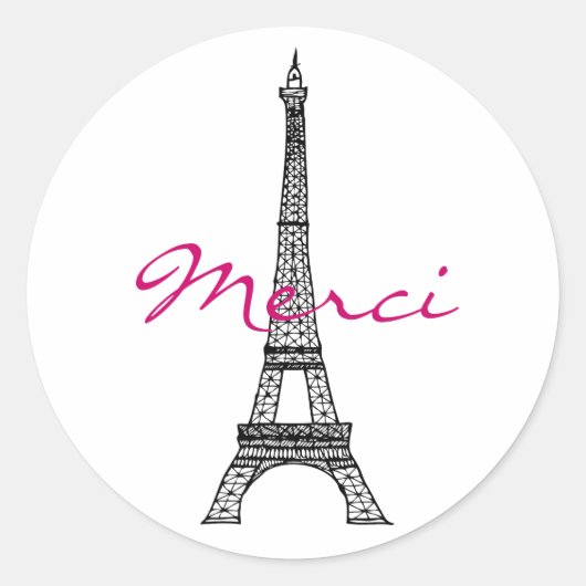 Eiffel Tower Round Sticker (Voorkant)