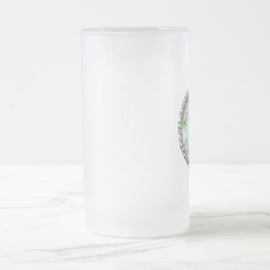 Eiffel Tower roze rozen en Zebra Print Matglas Bierpul (Center)