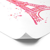 Eiffel Tower roze waterverf print poster (Hoek)