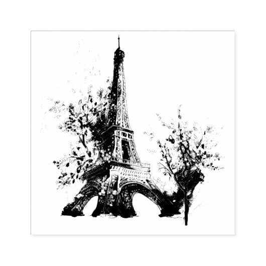 Eiffel Tower Rubber Stamp Rubberstempel (Afrduk)