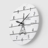Eiffel Tower Rustic Shiplap Farmhouse Decor Grote Klok (Hoek)
