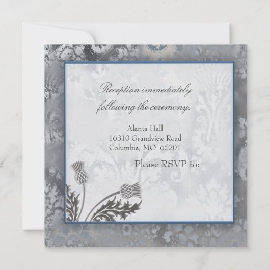 Eiffel Tower Scottish thistle Sillic Kaart (Achterkant)