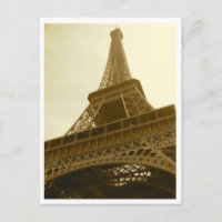 Eiffel Tower Sepia Postcard