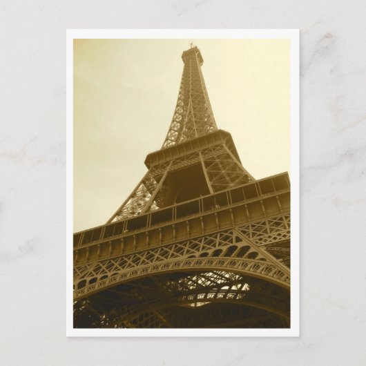 Eiffel Tower Sepia Postcard Briefkaart (Voorkant)