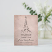 Eiffel Tower Sepia Wedding Kaart (Staand voorkant)