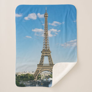 Eiffel Tower Sherpa Fleece Blanket Deken
