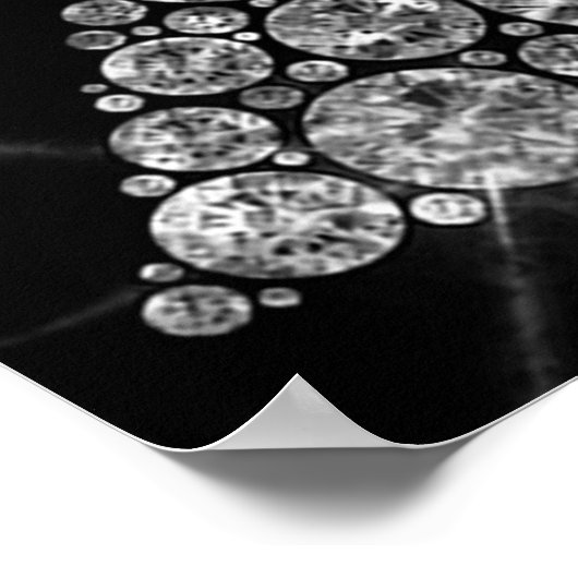 Eiffel Tower Silver Gray Swarovski Crystals Paris Poster (Hoek)