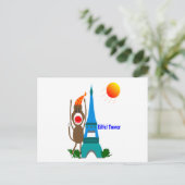 Eiffel Tower Sock Monkey-cadeautjes Briefkaart (Staand voorkant)