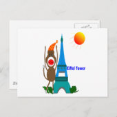 Eiffel Tower Sock Monkey-cadeautjes Briefkaart (Voorkant / Achterkant)