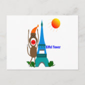 Eiffel Tower Sock Monkey-cadeautjes Briefkaart (Voorkant)