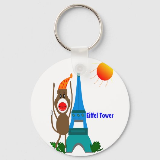 Eiffel Tower Sock Monkey-cadeautjes Sleutelhanger (Voorkant)
