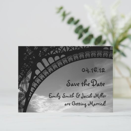 Eiffel Tower sparen de Uitnodiging van de Datum (Staand voorkant)