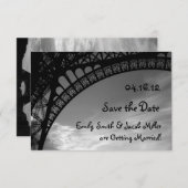 Eiffel Tower sparen de Uitnodiging van de Datum (Voorkant / Achterkant)