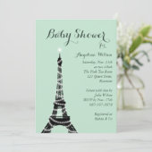 Eiffel Tower Sparkles Baby shower Kaart (Staand voorkant)