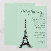 Eiffel Tower Sparkles Baby shower Kaart (Voorkant / Achterkant)